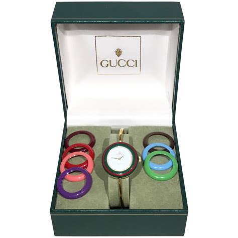 gucci interchangeable bezel watch original price|vintage Gucci interchangeable bezel watch.